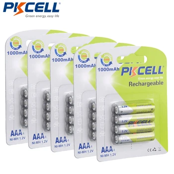 

20pcs/5cards PKCELL AAA Rechargeable Battery aaa Ni-MH 1000mAh 1.2V Rechargeable Batteries