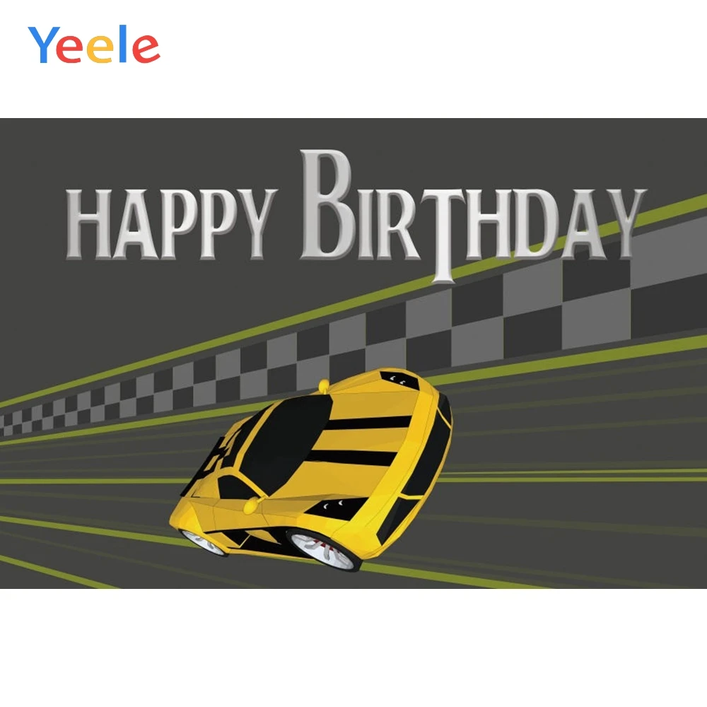 

Yeele Baby Boy Birthday Party Racing Car Photography Backgrounds Runaway Custom Photographic Backdrop For Photo Studio Props