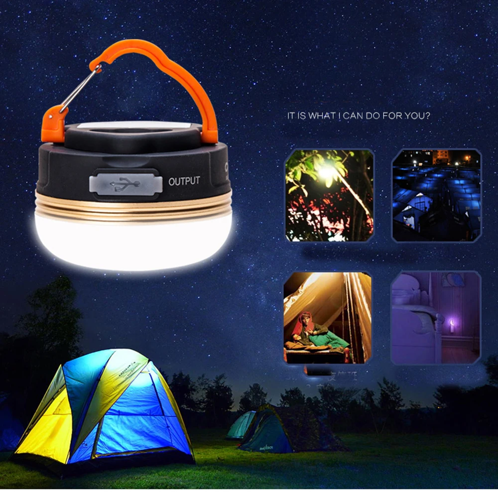 USB Rechargeable LED Camping Tent Fishing Night Lamp Light Portable Outdoor UK 