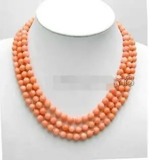 

Free Shipping >> SALE 3 Strands Pink 6-7mm High quality round Natural coral 17