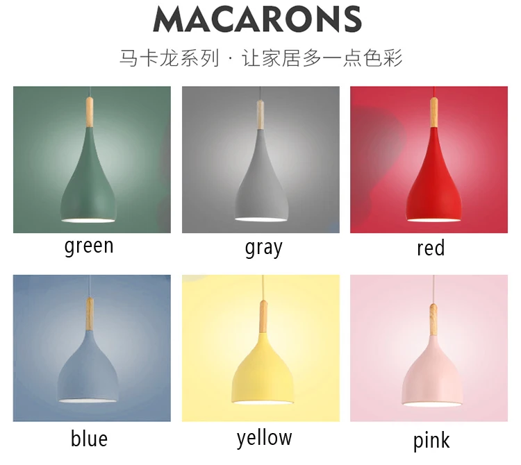 Suspensa para Restaurante Iluminação para Cozinha Luminária Pendente Multicolorida Madeira Moderna E27 Led 6 Luminária led pendente multicolorida, luminária suspensa para