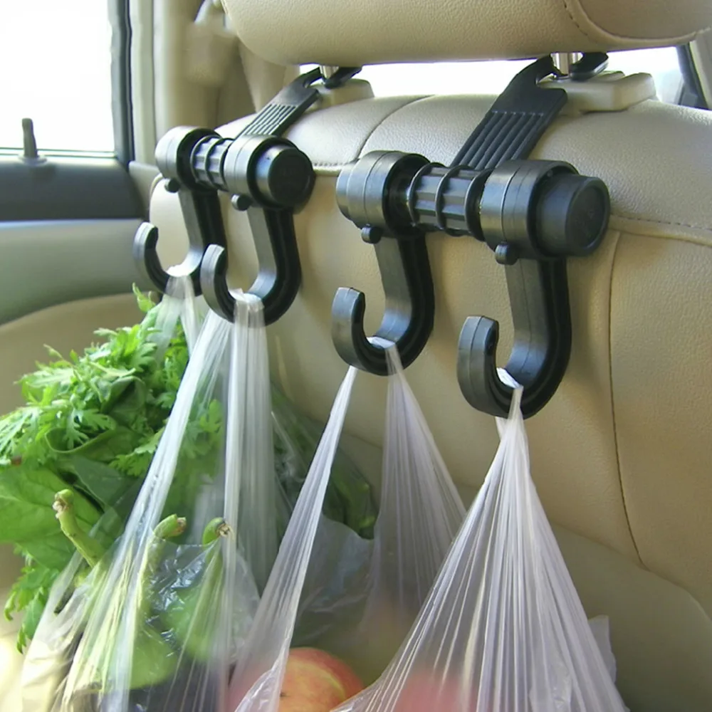Портативный автомобильный крючок для хранения на заднем сидении, крючок держатель для сумок, Универсальный многофункциональный автомобильный крючок, застежка и зажим