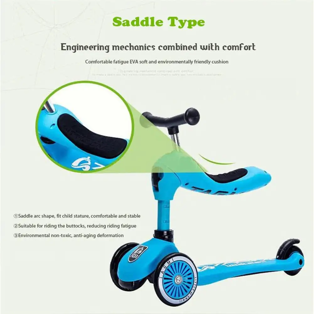 LeadingStar 2 в 1 Милые анти-Роллер открытый 3 колесные скутеры с сиденьем для детей игрушки