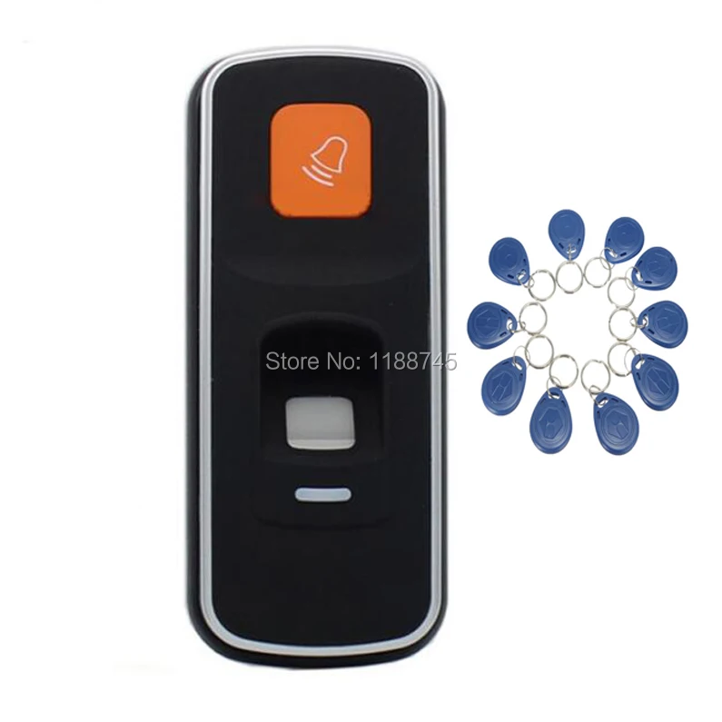 

LPSECURITY WG26 Biometric Fingerprint Access Control reader support 3000 RFID Card of Door Relay with 10 pieces key tags