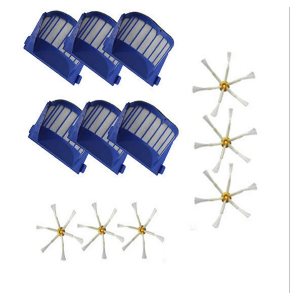 

New 6 pack AeroVac Filter + Brush 6 armed for iRobot Roomba 500 600 Series 620 650 free shipping