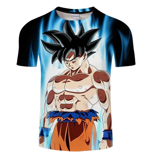 Супер мускула lucha Goku 3D imprimir camiseta hombres Dragon Ball verano аниме manga corta Top y camiseta negro oso - Цвет: TX124F
