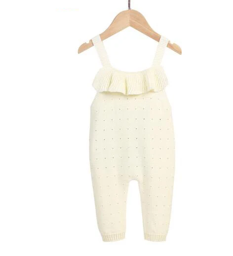 Модный комбинезон для маленьких мальчиков с забавным рисунком мышки, медведя, Вязаный комбинезон для новорожденных девочек, Комбинезоны на весну для детей, цельная одежда - Цвет: 82W529 White