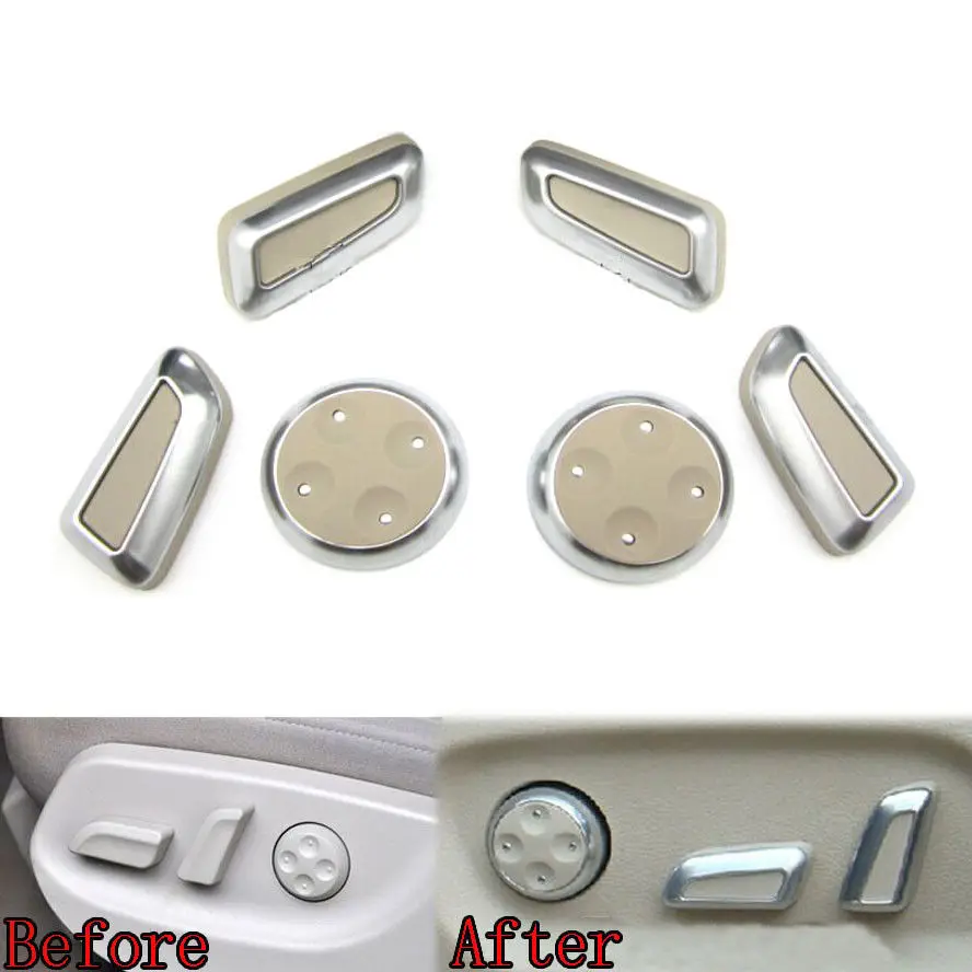 Beige Car Seat Adjustment Switch Control Knob Button Chair Cover Trim