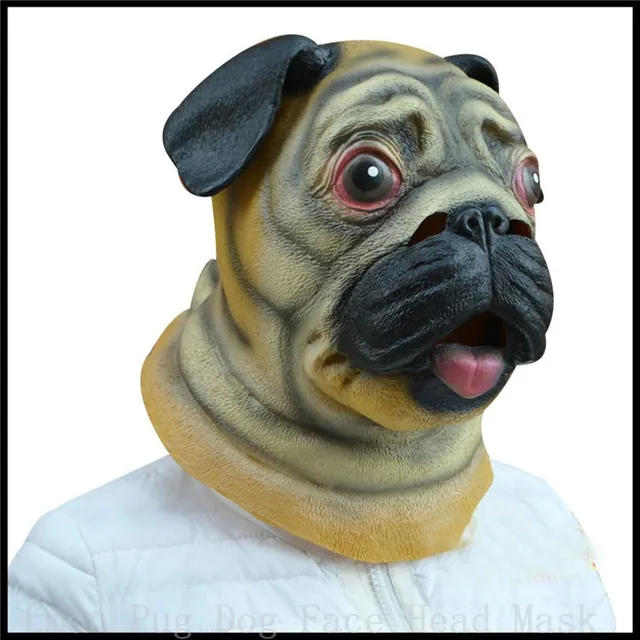 party cosplay 100 eco friendly latex magic costume realistic latex adult pug dog mask animal mask halloween masks evening party