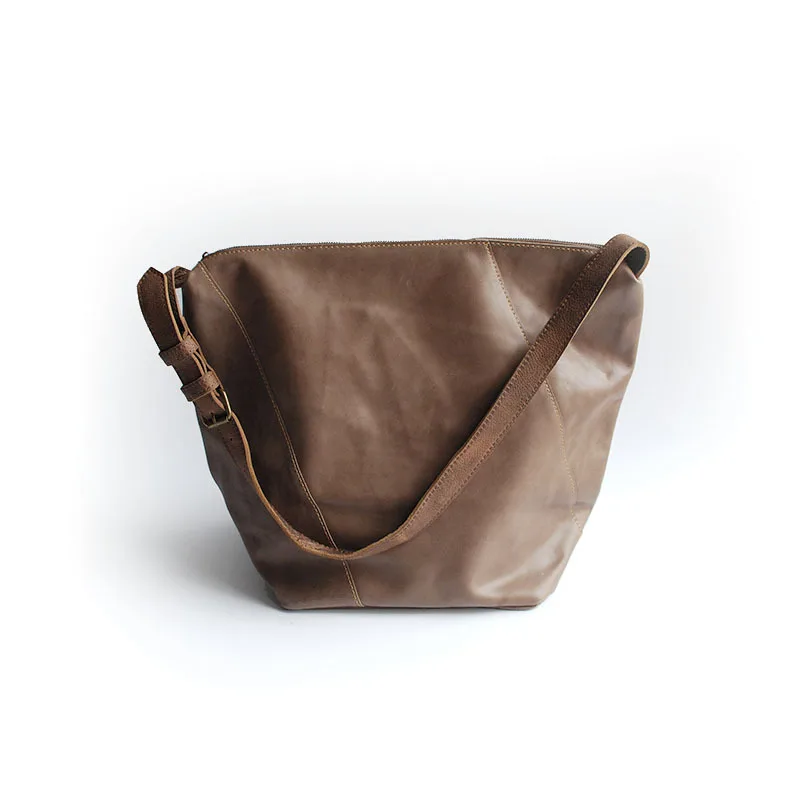 

2017 European and American style vintage handmake head layer cowhide leather bucket bag/shoulder bag/messender bag/big bag2183L