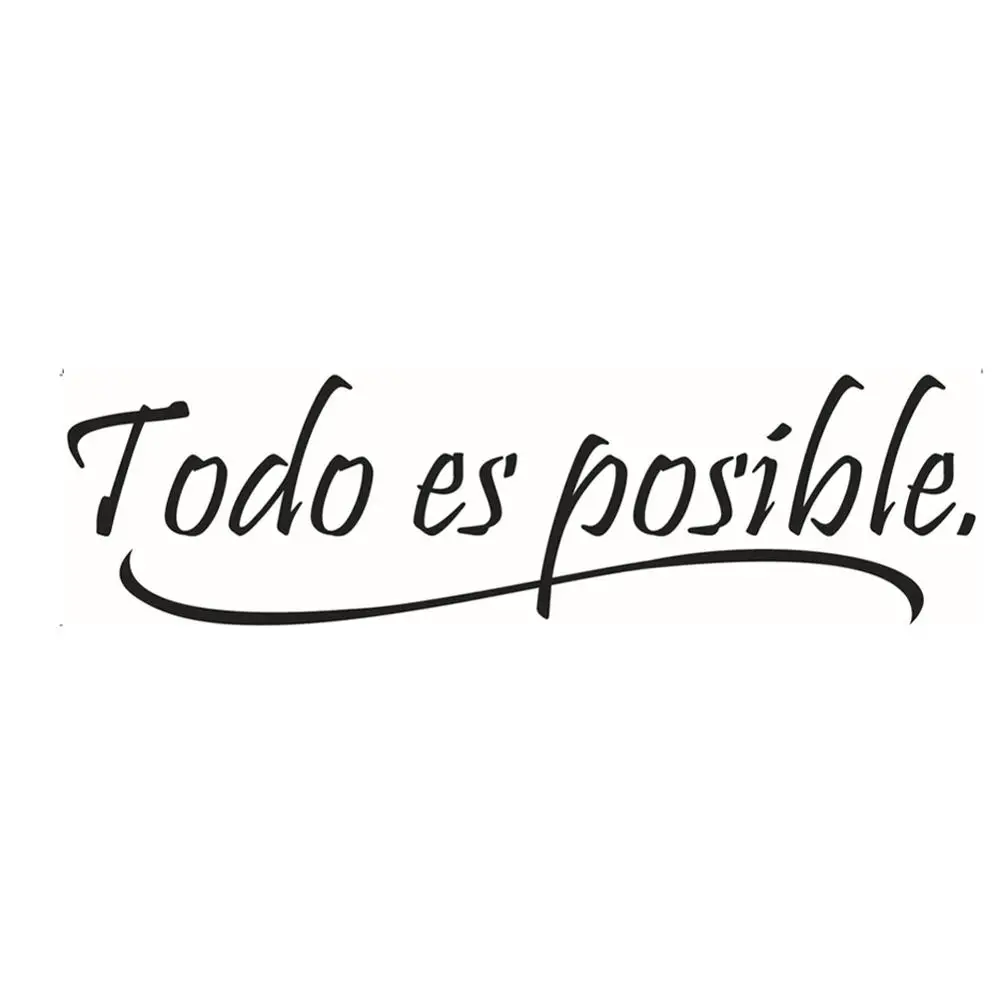 New Everything Is Possible Spanish Inspiring Quotes Wall Sticker Home Decor Bedroom Kids Wall Decal Kids Wall Decals Wall Decalswall Sticker Aliexpress