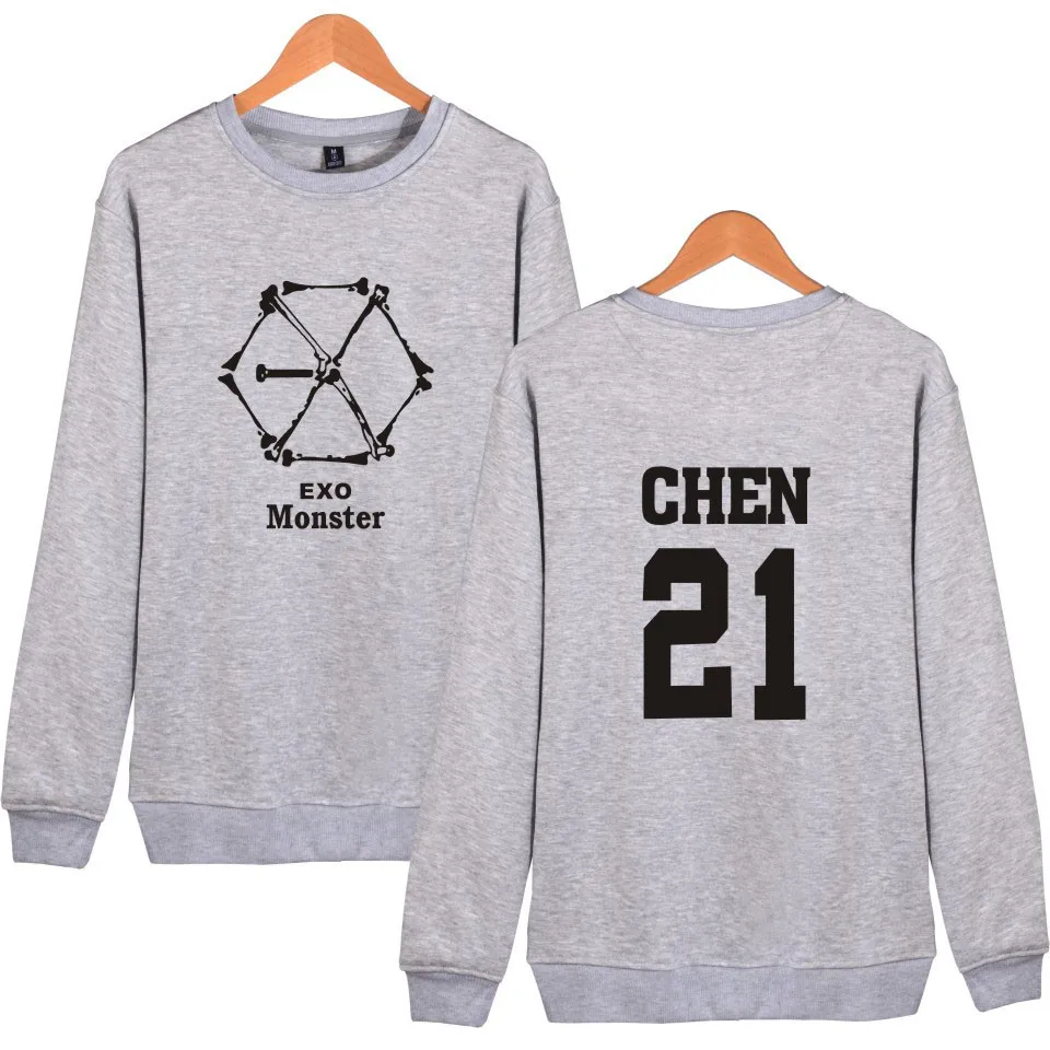 LUCKYFRIDAYF Толстовка EXO MONSTER с капюшоном Женская толстовка Kpop осенняя одежда TAO CHEN