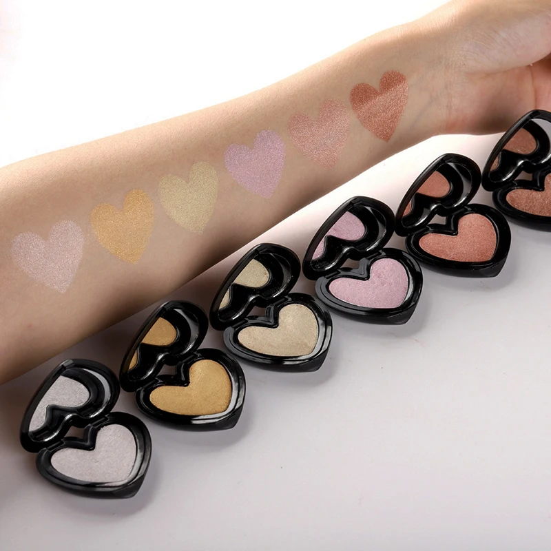 

Eye Shadow Shimmer Powder Gold Highlighter Palette Make Up Heart Shape Brighten Long Lasting Makeup Powder Eyeshadow