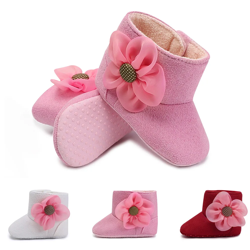 Baby Walking Shoes Baby Shoes Baby Shoes 0-1 Year Old Autumn-winter Soft Sole Boots Baby Princess Anti-skid Walking Shoes