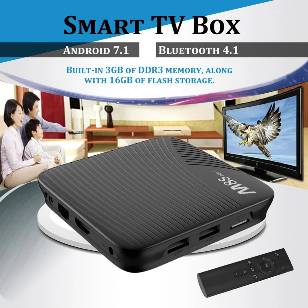 

M8S PRO L Android 7.1 Smart TV Box S912 Octa-core 3GB RAM 32GB 4K Media Player 2.4G/5GHz Dual WIFI TV Box with Voice Control