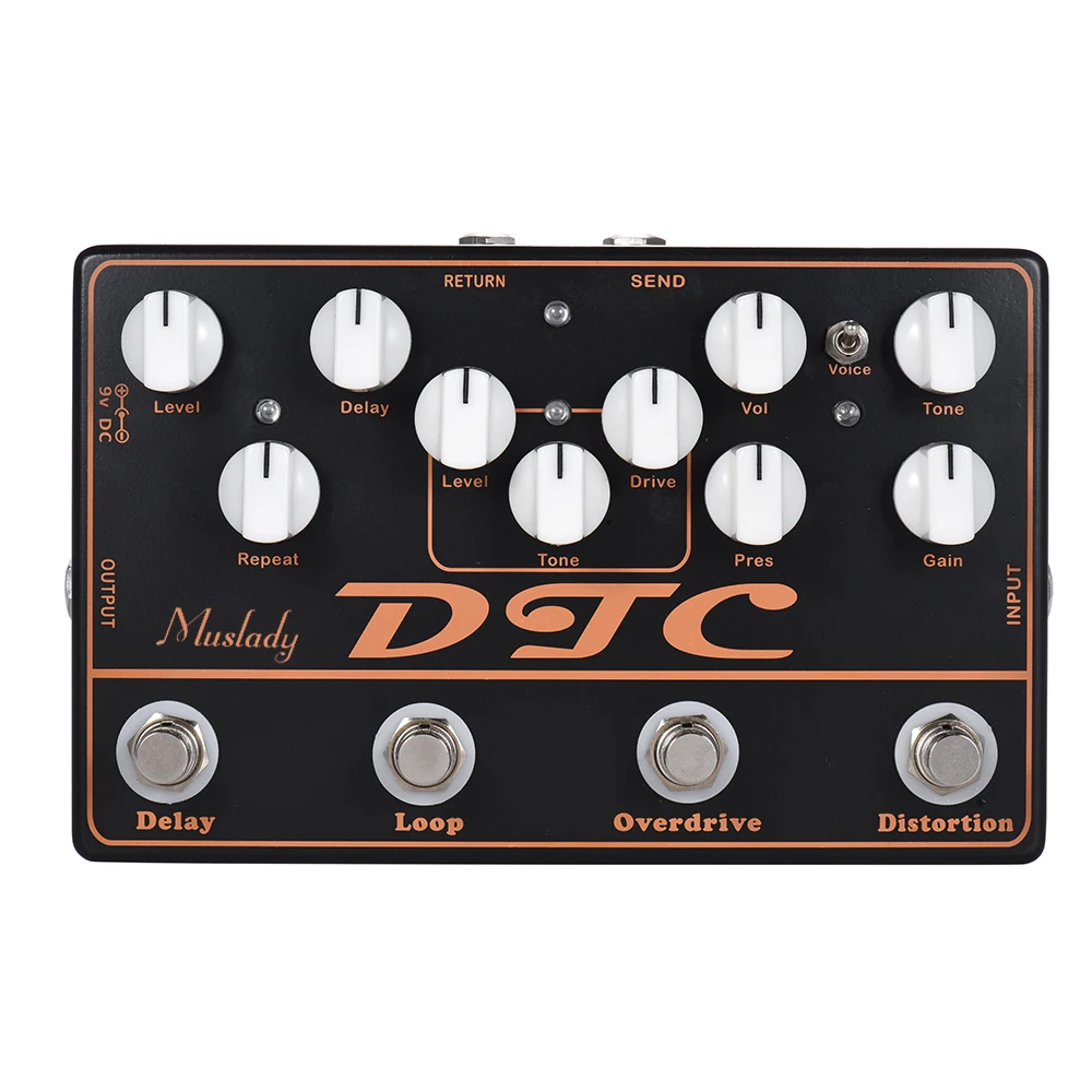 

DTC Multi-Effects Guitar Pedal 4-in-1 Electric Guitar Effect Pedal Distortion/ Overdrive/ Loop/ Delay Effects Pedal