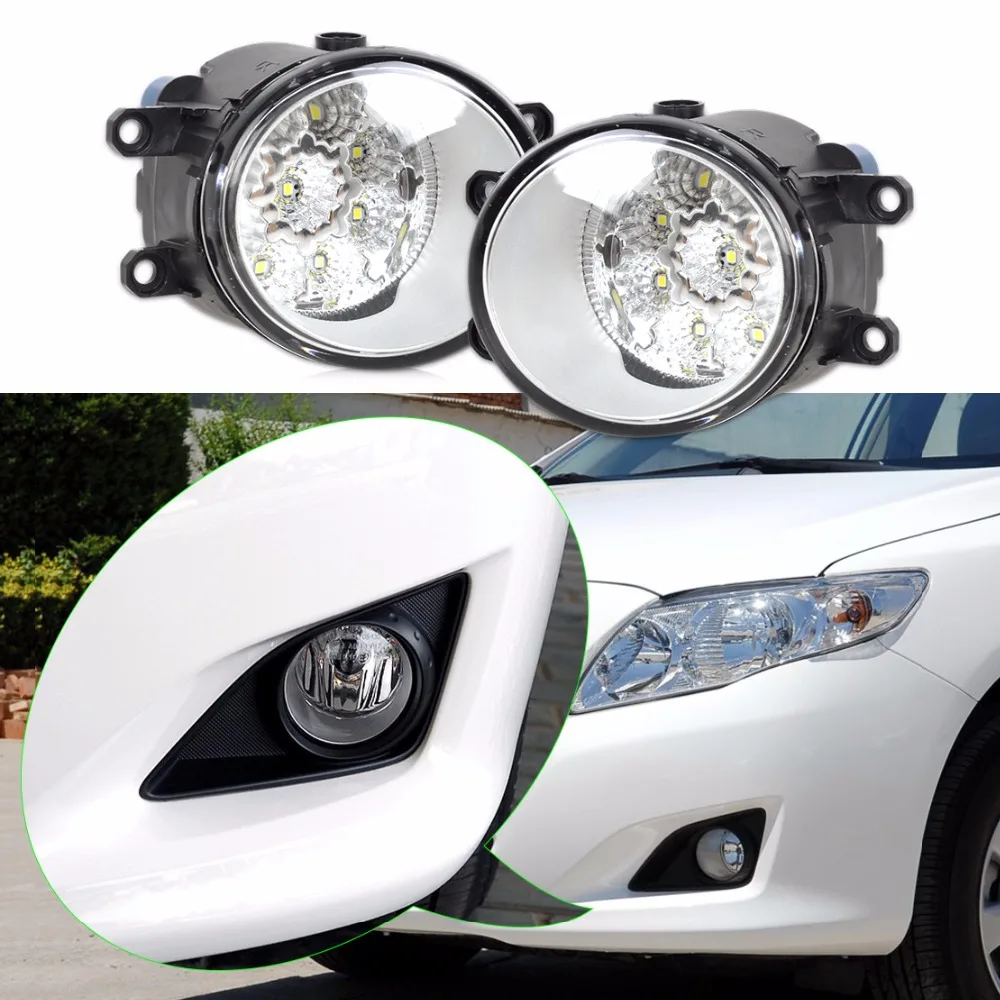 

DWCX 2pcs Round Front Right/Left Fog Light Lamp Daytime Driving Running Lights For Toyota Camry Corolla Yaris Lexus GS350 RX350