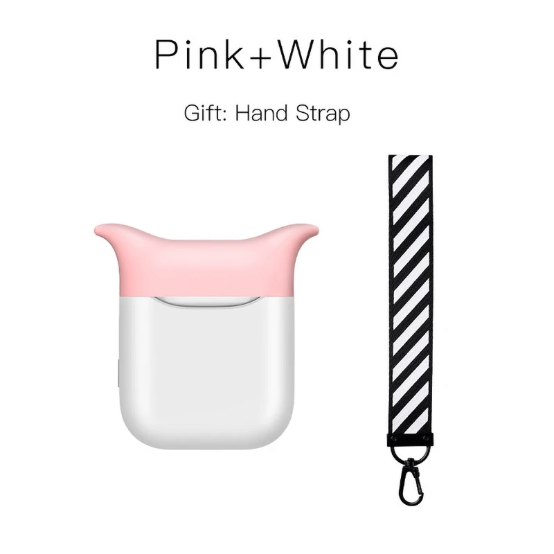 IKSNAIL милый дьявол чехол для Apple Airpods беспроводной Bluetooth сумка для наушников силиконовые наушники интимные Аксессуары Защитный Ремешок Крышка - Цвет: Pink