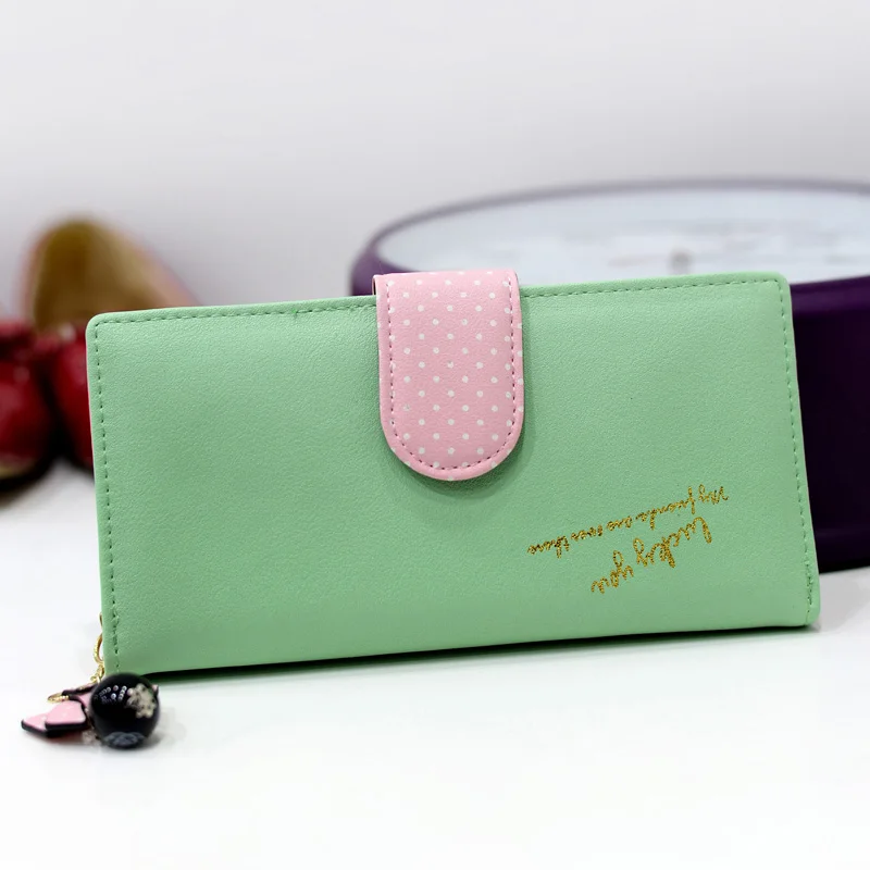 

Cute Panelled Women Wallets Lovely Tassel Long Women Purse Business Card Holder Purses Brand Leather Wallet Girls Money Bag 2019