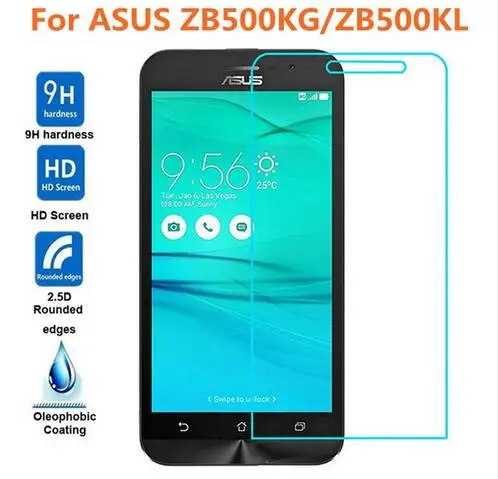 Закаленное стекло 9H для ASUS Zenfone Go ZB500KL Защитная пленка переднего экрана ZB500KG X00AD