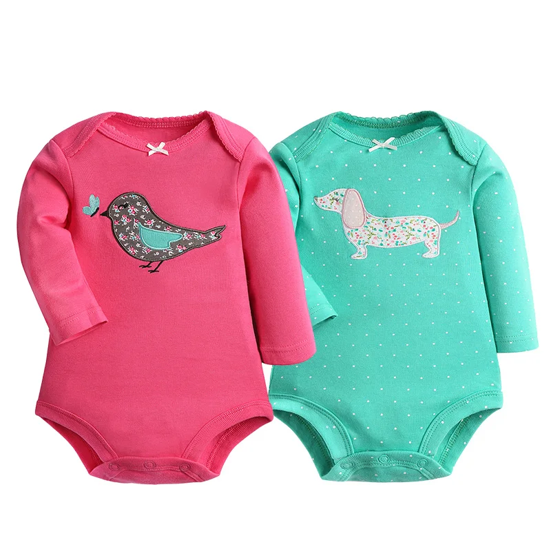 Baby Cotton Bodysuit 2pcs Baby Girl Long Sleeve Costume Infant Jumpsuits Newborn Overalls Spring Clothing Babies Body Clothes