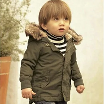 

Baby boys and girls Lambswool Fur Collar Hooded Jackets Coats Winter Warm Outerwear Kids Clothes Infant Baby Coat 1 2 3 4 Years