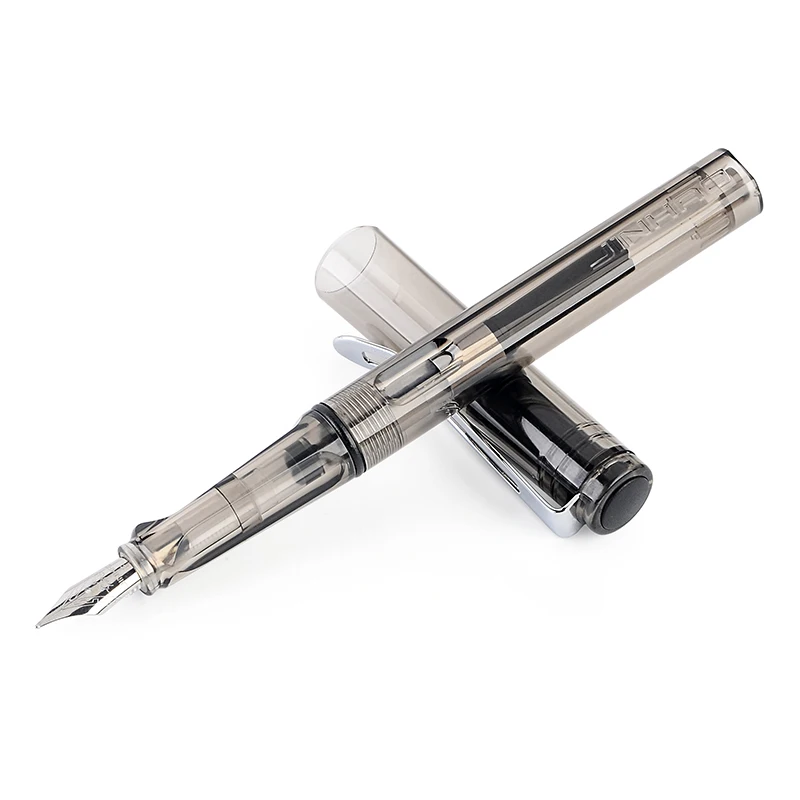 Креативная Студенческая прозрачная пластиковая перьевая ручка, 6 цветов, 0,5 мм, чернильные ручки для школы, офиса, бизнеса, канцелярские принадлежности - Цвет: Black