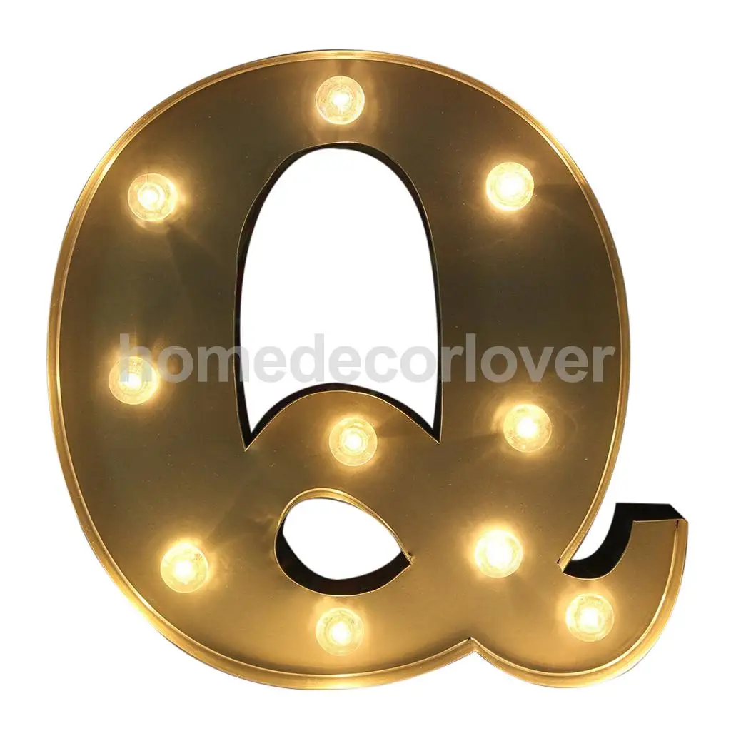 1" Серебряный Светодиодный светильник с буквами, винтажный цирковой стиль, светильник с алфавитом, A-X