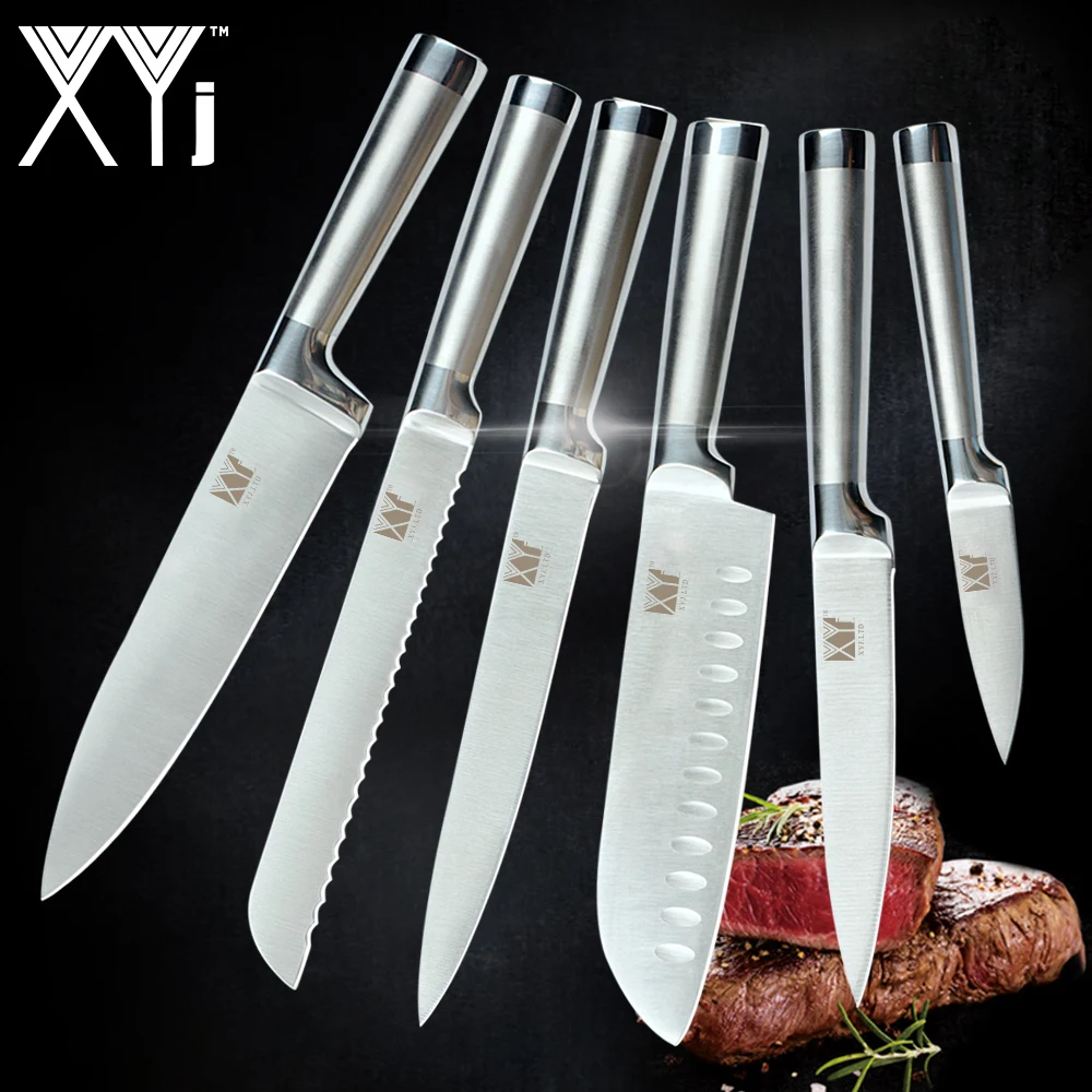 

XYj Japanese Stainless Steel Kitchen Knives Set Fruit Paring Utility Santoku Chef Slicing Bread Kitchen Knife Set Accessories
