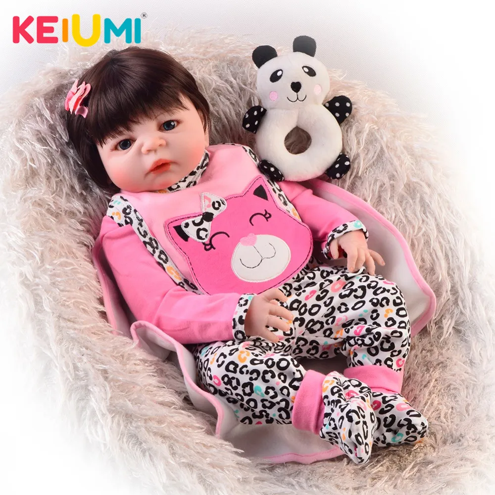 

Lovely 23 Inch Reborn Baby Girl Dolls Full Body Silicone Vinyl Realistic 57 cm Reborn Dolls For Kids Birthday Gift