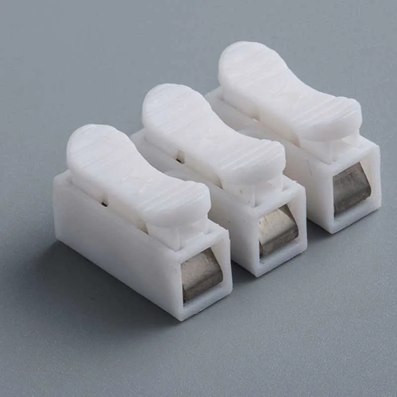 10/30Pcs Quick CH-3 Wire Terminal Push Spring Connector Row Column For Butt LED Lamp Lighting Electric Equipment Mayitr