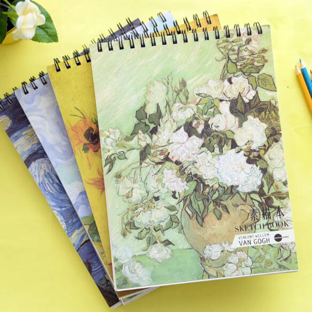 

XRHYY 50 Sheets A3 Spiral Bound Hardcover Sketchbook Painting Drawing Paper Sketch Pad pencil Painting Book For School Students