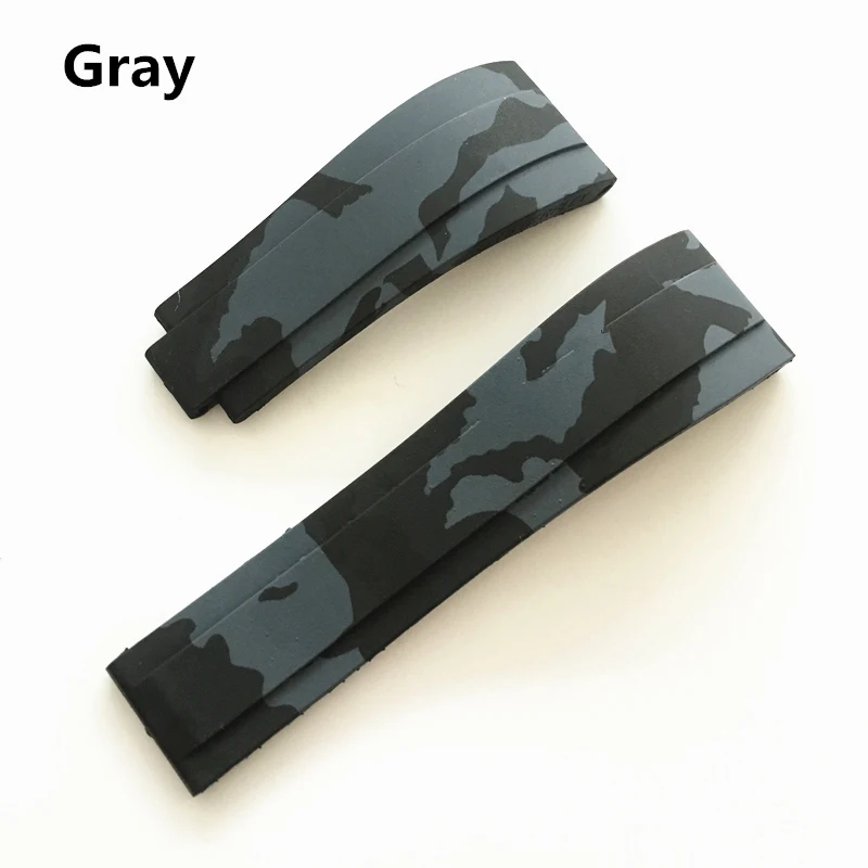 20mm Black Green Blue Red Gray camo silicone Rubber Watchband watch band For Role Strap Daytona Submariner GMT OYSTERFLEX Belt