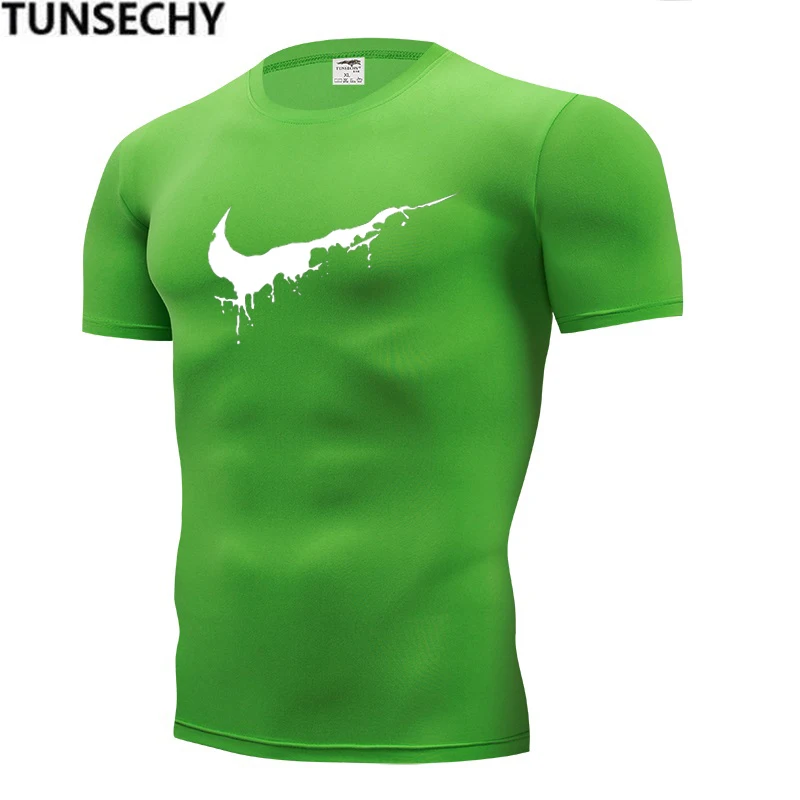 

2019 new monochrome men's short-sleeved T-shirt men's casual sport T-shirt summer solid print round collar