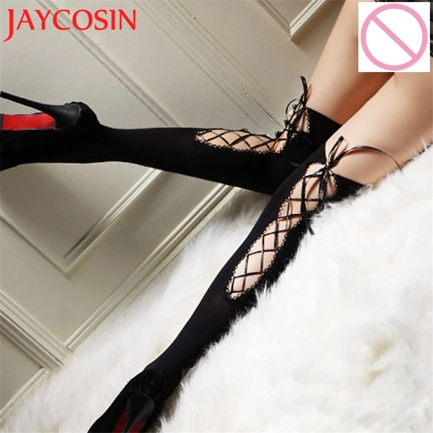 

SIF 2016 Hot New Sexy Women Black Bind Thigh-highs Stockings Nightclub Pantyhose Stockings 1Pair Gift