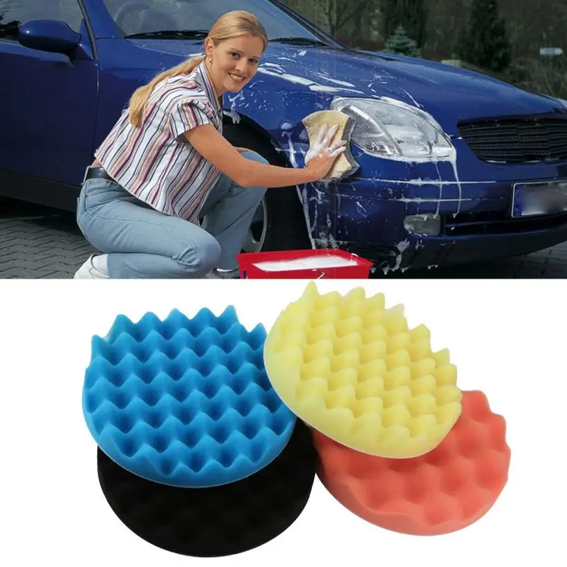 7 Inch Polishing Wash Car Brush Set Sponge Waxing Washing Buffing Pads