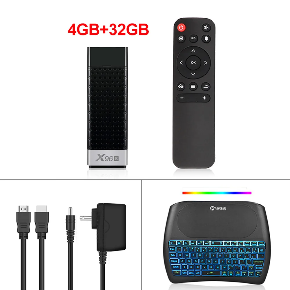 VONTAR X96S 4K tv Stick Android 9,0 4 ГБ 32 ГБ четырехъядерный процессор Amlogic S905Y2 Wifi BT 1080P H.265 4K 60pfs tv Dongle 2G 16G - Цвет: 4G32G D8 Plus