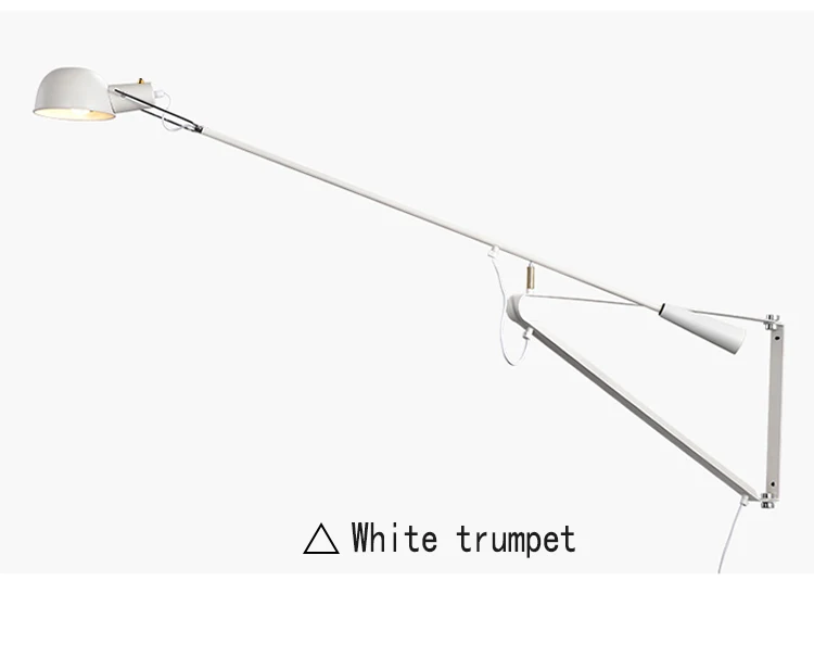 Креативная длинная рука лампа Скандинавская гостиная прикроватная Кабинет может вращаться личность качели длинный полюс настенный светильник лаконичный художественный светильник