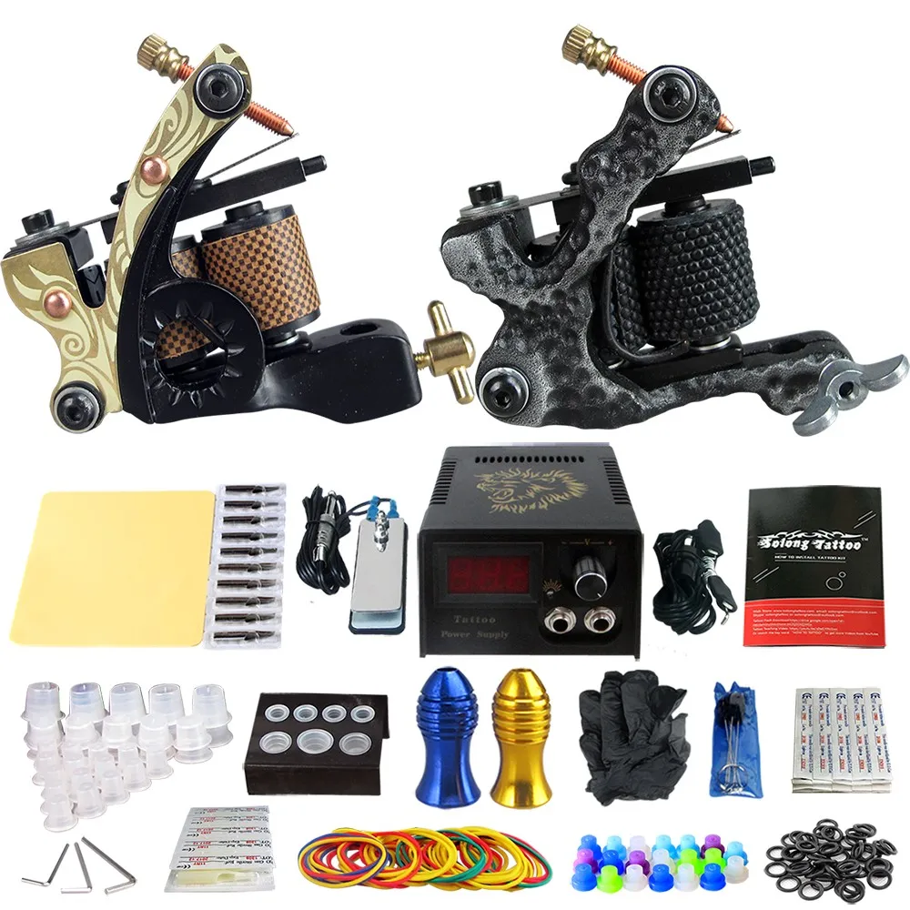 

GUCCTA Tattoo Power Supply Footswitch 2Pcs Rotary Tattoo Machine Grip Practice Needles Skin Cleaning Tools kit New Tattoo Kits