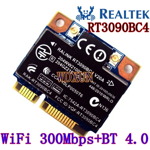 Ralink rt3090bc4 wifi n bluetooth 3 0 pci e card 300m 602992 001 802