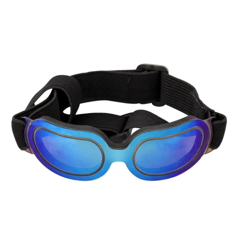 Супер крутые солнечные очки для собак с УФ-защитой, регулируемые эластичные ветрозащитные очки, очки для защиты глаз, очки для собак с УФ-защитой - Цвет: Синий