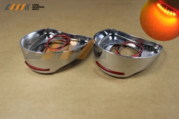 

Chrome Fairing Mount Side Mirror LED Cover Shell case for Harley Electra Glide 1996-2016