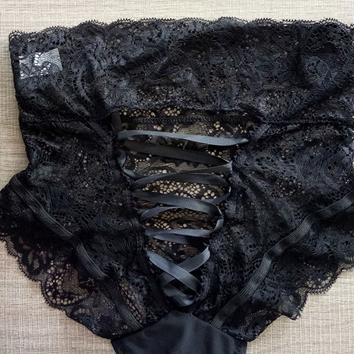 New Arrival Women's Sexy See Through Lace Lace-up High Waist Panties Briefs Underwear New Arrival Women's Sexy See Through Lace Lace-up High Waist Panties Briefs Underwear