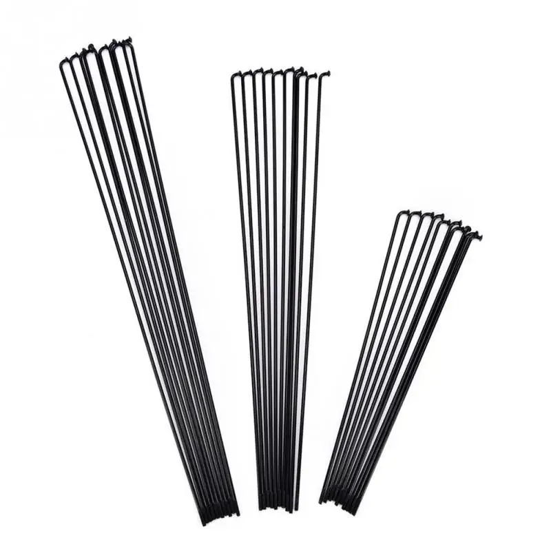 

10 Pc/lot Mountain Road Bike 14g Steel Spokes Black High Strength Bicycle Spokes 12mm Nipples 170-286mm