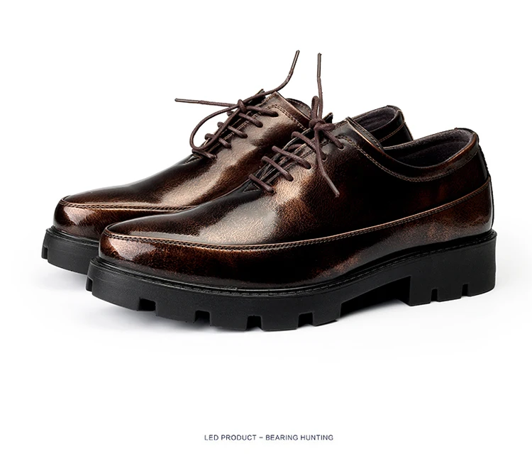 Мужские кожаные модельные туфли на толстой подошве, визуально увеличивающие рост на 8 см; роскошные модные мужские деловые кожаные туфли в британском стиле для свадьбы