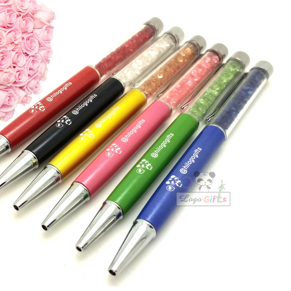 

Fashion Diamond Crystal ballpoint pen custom printed with your company logo/email/website for your company events giveaways