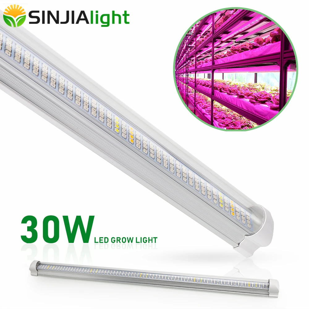 30W 60cm T8 Tube Full Spectrum LED Grow Light Bar 300LEDs Growth Lamp Strip for Hydroponics