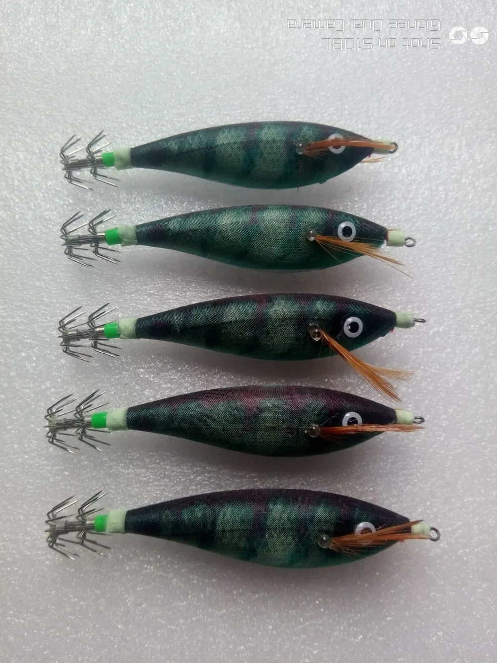 

mr octopus 10pcs Squid Jigs , squid hook ,wood shromp/ luminous ,fishing lure, tackle .10cm,12g. hard lure ,lure jigs ,bait,