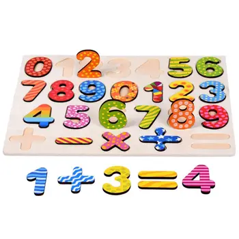 

1Pc Montessori Letter Number Wooden Puzzle Hand Grab Board Set Baby Math Toys Color Cognition Figure Educational Newborn Gift