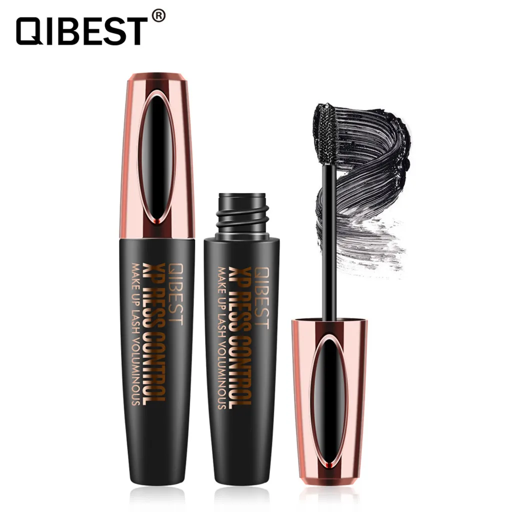 

QIBEST New 4D Silk Fiber Lash Mascara Waterproof Rimel 3d Mascara For Eyelash Extension Black Thick Lengthening Eye Lashes Cosme